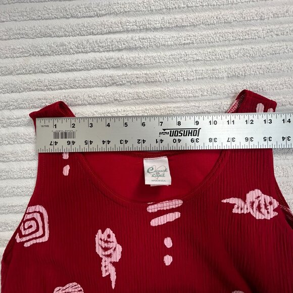 Casual Land Womens Red Seashell Print Sleeveless Maxi Dress Size XL Scoop Neck - Picture 5 of 7